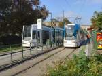 Strassenbahnen am Dessauer Hauptbahnhof, September 2009