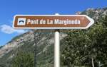 (267'131) - Wegweiser zum Pont de La Margineda am 17. September 2024 bei Andorra la Vella