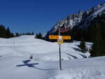 (272'590) - Wegweiser am 2. Mrz 2025 bei der Grossen Scheidegg