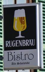 (273'793) - Wirthausschild am 10. April 2025 in Beatenberg