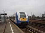 Ein Married-Pair Steuerwagen der Nord-Ostsee-Bahn als NOB Hamburg-Altona - Westerland (Sylt) in Heide (Holst.). 21.03.2009