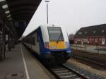 Ein Married-Pair Steuerwagen der Nord-Ostsee-Bahn als NOB nach Hamburg-Altona in Westerland (Sylt). 21.03.2009