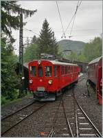 Der letztes Jahr hervorragend revidierte Bernina Bahn Rhb ABe 4/4 I 35 der Blonay Chamby Bahn übernimmt zum Saisonauftakt am 3. Mai 2025 den Einsatz der eklektisch geführten Züge (bis auf den letzten Zug am Abend). Im Bild der ABe 4/4 I 35 bei der Abfahrt in Chaulin nach Blonay.

3. Mai 2025 