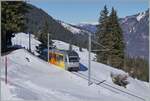 Der BLM Be 4/6 ist auf der Fahrt von Grütschalp nach Mürren und erreicht in Kürze den Bahnhof Winteregg. 

18. Feb. 2025