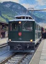 Die SBB HGe 4/4 1992  Muni  der Brünigbahn auf einer Sonderfahrt in Meirungen.

23.Aug. 2025
