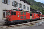 Deh II 4/4 92 'Realp' aus dem Sortiment der FO in Göschenen. Juli 2024.