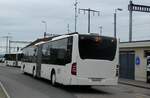 (282'041) - Intertours, Domdidier - Nr. 555/FR 300'555 - Mercedes (ex Nr. 412; ex TPL Lugano Nr. 412) am 1. November 2025 beim Bahnhof Ins