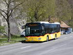 (273'856) - PostAuto Bern - Nr. 14/BE 669'367/PID 10'120 - Mercedes (ex Thepra, Stans Nr. 20) am 11. April 2025 beim Bahnhof Laupen