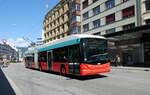 (278'481) - VB Biel - Nr. 57 - Hess/Hess Gelenktrolleybus am 4. August 2025 beim Bahnhof Biel