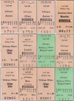 Edmonsonsche Billette T 639 - Beamtentarif, d.h. Bahnangestellte erhielten dazumal diese um 75% ermigten Fahrkarten.