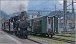 Die formschöne BDB (Brünig Dampf Bahn, vormals Ballenberg Dampfbahn) G 3/4 208 verlässt mit ihrem Dampfzug Meiringen in Richtung Brienz. 

23. Aug. 2025