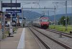 Ein IC mit Re 460 030 auf dem Weg nach Luzern. Brittnau-Wikon, August 2017.