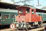 Die Te II der zweiten Serie von 1967-1969 - die erste Serie stammte von 1927-1939 - waren schne moderne Loks, 160 PS stark (221 - 246 hatten 200 PS). Sie waren die Loks 61 - 97; ob sie je die Seriennummer 211 trugen, weiss ich nicht. Aufnahme der Lok Te II 61 in Montreux, 31.Juli 1975 