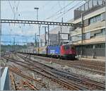 mit nur einer Re 6/6  ist der mit planmässig mit zwei Re 6/6 bespannte EWLV Güterzug mit der ungewohnten Route Lausanne Triage - Brig - Kandersteg - Zürich (RBL) unterwegs und erreicht Lausanne. 

21. Mai 2025