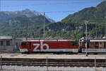Man sieht der 101 962 der Zentralbahn ihre 35 Jahre überhaupt nicht an. Wunderbar gepflegt päsentiert sie sich in Meiringen. Juli 2024.