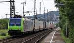 bls Cargo 485 005-3 REV/Bö/17.10.23 mit dem Ambrogio KLV Durchfahrt Bingen am Rhein. 09.08.2025