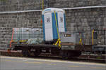 Flachwagen Kkp 4657s mit zahnradbahnsteigungsgerecht montiertem Huschen... ber den Wagen konnte ich wenig in Erfahrung bringen, er soll wohl 1914 an die FO geliefert worden sein und 1993 umgebaut. lter als das Huschen drfte er in jedem Falle sein. Gschenen, Juli 2024.