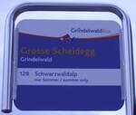 (277'856) - GrindelwaldBus-Haltestellenschild - Grindelwald, Grosse Scheidegg - am 15. Juli 2025