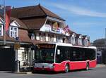 (272'681) - PostAuto Bern - BE 707'884/PID 12'414 - Mercedes (ex Wiener Linien, A-Wien Nr. 8154) am 7. Mrz 2025 beim Bahnhof Interlaken Ost