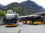 (274'158) - PostAuto Bern - BE 610'535/PID 12'124 - eMercedes + BE 610'544/PID 5417 - Mercedes (ex BE 538'988; ex BE 637'781) am 24. April 2025 beim Bahnhof Interlaken West