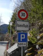 (285'226) - Ortstafel am 5. M�rz 2026 in Isenfluh