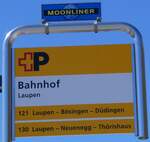 (273'849) - +P-Haltestellenschild - Laupen, Bahnhof - am 11. April 2025