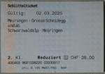 (272'618) - PostAuto-Schlittelticket Meiringen-Grosse Scheidegg vom 2. Mrz 2025 am 3. Mrz 2025 in Thun