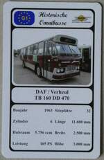 (272'619) - Quartett-Spielkarte mit DAF / Verheul TB 160 DD 470 von 1963 am 3. Mrz 2025 in Thun
