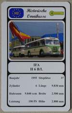 (272'699) - Quartett-Spielkarte mit IFA H 6 B/L von 1955 am 9. Mrz 2025 in Thun