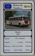 (272'701) - Quartett-Spielkarte mit Ikarus 630 von 1967 am 9. Mrz 2025 in Thun