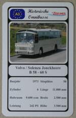 (273'038) - Quartett-Spielkarte mit Volvo / Solenza Jonckheere B 58 - 60 S von 1973 am 16. Mrz 2025 in Thun