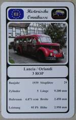 (274'046) - Quartett-Spielkarte mit Lancia / Orlandi 3 ROP von 1939 am 18. April 2025 in Thun