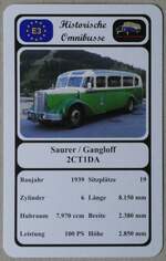 (274'047) - Quartett-Spielkarte mit Saurer / Gangloff 2CT1DA von 1939 am 18. April 2025 in Thun