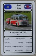 (275'797) - Quartett-Spielkarte mit Kssbohrer SETRA S 6 von 1958 am 25. Mai 2025 in Thun
