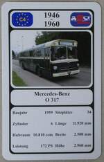 (275'798) - Quartett-Spielkarte mit Mercedes-Benz O 317 von 1959 am 25. Mai 2025 in Thun
