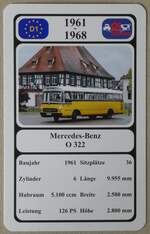 (276'206) - Quartett-Spielkarte mit Mercedes-Benz O 322 von 1961 am 2. Juni 2025 in Thun