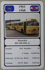 (276'207) - Quartett-Spielkarte mit Henschel HS 160 OSL-G von 1962 am 2. Juni 2025 in Thun