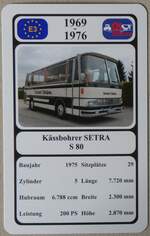 (276'489) - Quartett-Spielkarte mit Kssbohrer SETRA S 80 von 1975 am 8. Juni 2025 in Thun