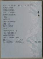 (276'729) - BLS/Postauto-Rundfahrtenbillet am 15. Juni 2025 in Thun