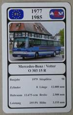 (276'730) - Quartettspielkarte mit Mercedes-Benz / Vetter O 303 15 R von 1979 am 15. Juni 2025 in Thun