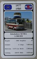 (276'731) - Quartett-Spielkarte mit Kssbohrer SETRA S 208 HM von 1980 am 15. Juni 2025 in Thun
