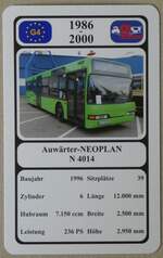 (277'215) - Quartett-Spielkarte mit Auwrter-NEOPLAN N 4014 von 1996 am 22. Juni 2025 in Thun