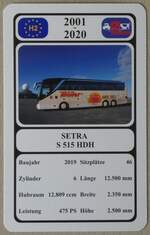 (277'342) - Quartett-Spielkarte mit SETRA S 515 HDH von 2019 am 29. Juni 2025 in Thun