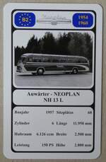(278'802) - Quartett-Spielkarte mit Auwrter - NEOPLAN NH 13 L von 1957 am 10. August 2025 in Thun