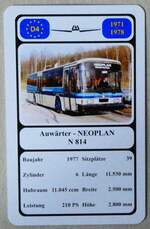 (279'335) - Quartett-Spielkarte mit Auwrter - NEOPLAN N 814 von 1977 am 24. August 2025 in Thun