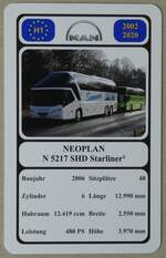 (280'643) - Quartett-Spielkarte mit NEOPLAN N 5217 SHD Starliner 2 von 2006 am 22. September 2025 in Thun