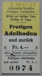 (281'574) - AFA-Einzelbillet vom 9. Mrz 1941 am 17. Oktober 2025 in Thun