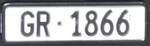 (277'014) - Nummernschild - GR 1866 - am 19. Juni 2025 in Zernez, Post