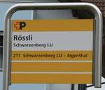 (281'337) - +P-Haltestellenschild - Schwarzenberg, Rssli - am 12. Oktober 2025