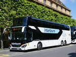 (274'291) - Intertours, Domdidier - FR 300'660 - Setra am 26. April 2025 beim Bahnhof Neuchtel